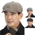 thumbnail image 1 of XIAOCHA Mens Herringbone Textured Flat Cap Solid Close‑Fit Flat Caps Urban Stroll Flat Hat,Khaki, 1 of 4