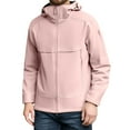 thumbnail image 1 of XIAOCHA Mens Hooded Jacket Zip Front Waterproof Long Sleeves Sports Hardshell Outwear Solid Color Casual Style Oversize Lightweight Outdoor Jacket, 1 of 5