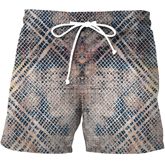 XIAOCHA Mens Leopard Print Swim Trunks Relaxed Fit Mini Length Drawstring Waist Board Shorts Quick Dry Bold Beach Shorts