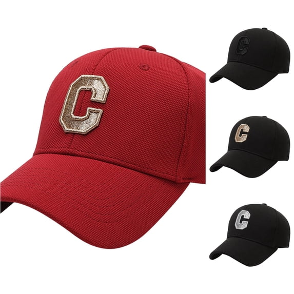 XIAOCHA Mens Letter C Embroidered Solid Baseball Cap Adjustable Hat Bands Outdoor Baseball Hats,A
