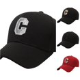 thumbnail image 1 of XIAOCHA Mens Letter C Embroidered Solid Baseball Cap Adjustable Hat Bands Outdoor Baseball Hats,F, 1 of 3