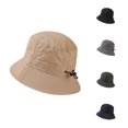 thumbnail image 1 of XIAOCHA Mens Mesh Drawstring Bucket Hat Solid Sun Hat Outdoor Boonie Hat,Khaki, 1 of 7