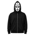 thumbnail image 1 of XIAOCHA Mens Oversized Halloween Hoodie Zipper‑Face Hood Ornate Swirl Mask Inner Graphic Hoodies Sweatshirt, Black, Sizes L, 1 of 6