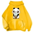 thumbnail image 1 of XIAOCHA Mens Panda Boba Print Hoodie Oversized Long Sleeve Hooded Pullover Top Cozy Playful Casual Hoodies, 1 of 3