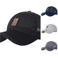 thumbnail image 1 of XIAOCHA Mens Patch‑Accent Mesh Cap Breathable Sun Protection Trucker Cap,Black, 1 of 2
