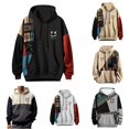 thumbnail image 1 of XIAOCHA Mens Patchwork Graphic Pullover Hoodie Relaxed Fit Fall Casual Hoodies, 1 of 4