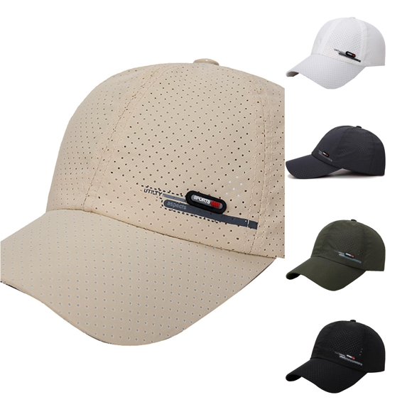 XIAOCHA Mens Perforated‑Panel Baseball Cap Breathable Caps for Sport Hiking Baseballhatwraps,Beige