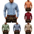 thumbnail image 1 of XIAOCHA Mens Plaid Print Button Down Shirt Long Sleeve Bavarian Oktoberfest Button-Up Top, 1 of 4