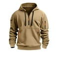 thumbnail image 1 of XIAOCHA Mens Quarter Zip Pocket Hoodie Long Sleeve Hooded Pullover Sweatshirt Warm Tactical Outdoor Hoodies, 1 of 2