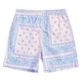 thumbnail image 1 of XIAOCHA Mens Quick Dry Bandana Print Swim Trunks Elastic Waistband Drawstring Summer Beach Shorts, 1 of 2