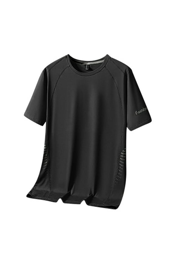 Mens Raglan Sleeve Performance Tee Short Sleeve Crewneck Pullover Shirt Breathable Athletic Workout Shirts