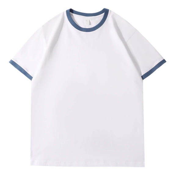 XIAOCHA Mens Ringer T Shirt Short Sleeve Crew Neck Casual Tee Lightweight Comfortable Everyday Top