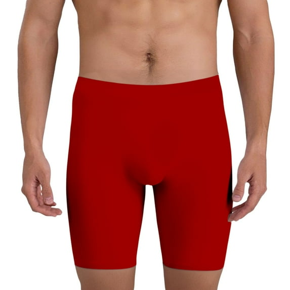 XIAOCHA Mens Seamless Compression Shorts Tight Fit Mid Length Elastic Waist Boxer Briefs Smooth Athletic Workout Shorts
