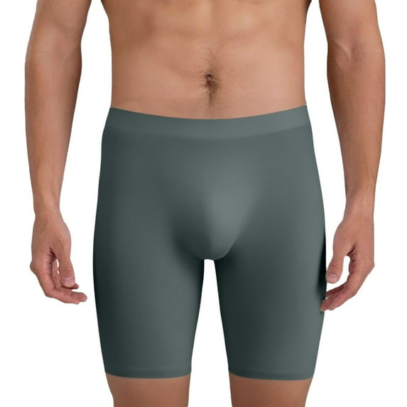 XIAOCHA Mens Seamless Compression Shorts Tight Fit Mid Length Elastic Waist Boxer Briefs Smooth Athletic Workout Shorts