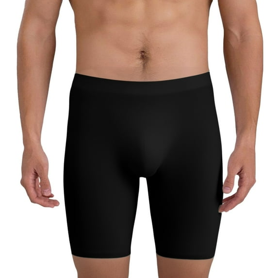 XIAOCHA Mens Seamless Compression Shorts Tight Fit Mid Length Elastic Waist Boxer Briefs Smooth Athletic Workout Shorts