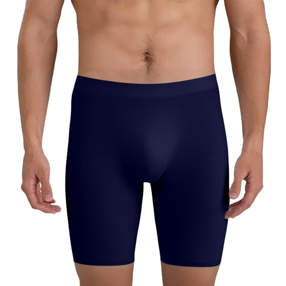 XIAOCHA Mens Seamless Compression Shorts Tight Fit Mid Length Elastic Waist Boxer Briefs Smooth Athletic Workout Shorts