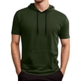 thumbnail image 1 of XIAOCHA Mens Short Sleeve Hooded Tee Short Sleeve Hooded Pullover Tee Breathable Casual Everyday Tees, 1 of 4