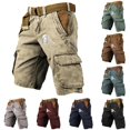 thumbnail image 1 of XIAOCHA Mens Skeleton Print Cargo Shorts Multi Pocket Mid Waist Relaxed Outdoor Knee Length Pants, 1 of 3