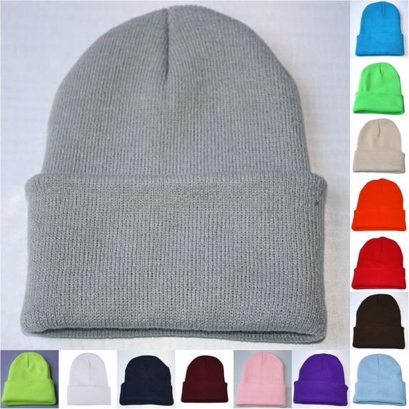 XIAOCHA Mens Solid Cuffed Beanie Warm Close‑Fitting Knitted Design Winter Skullcap
