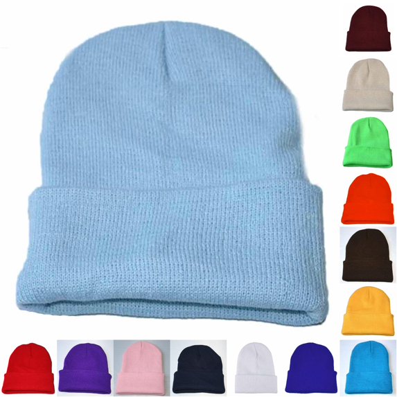 XIAOCHA Mens Solid Cuffed Beanie Warm Close‑Fitting Knitted Design Winter Skullcap