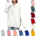 thumbnail image 1 of XIAOCHA Mens Solid Hoodie Loose Fit Fall Daily Long Sleeve Hooded Sweatshirts, 1 of 4