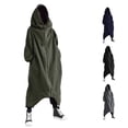 thumbnail image 1 of XIAOCHA Mens Solid Long Zip Up Hoodie Relaxed Fit Winter Daily Long Sleeve Hooded Sweatshirts, 1 of 6