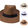 thumbnail image 1 of XIAOCHA Mens Solid Packable Fedora Summer Breathable Wide Brim Outdoor Sun Hat,Coffee, 1 of 3