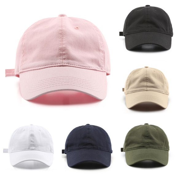 XIAOCHA Mens Solid Washed Baseball Cap Adjustable Hat Band Outdoor Dad Hat,Pink