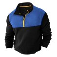 thumbnail image 1 of XIAOCHA Mens Sweatshirts Color Block Half Zip Pullover Stand Up Collar Trendy Sweater Loose Long Sleeves Casual Versatile Sport Sweatshirt, 1 of 5