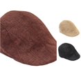 thumbnail image 1 of XIAOCHA Mens Textured‑Weave Woven Flat Cap Solid Sleek Silhouette City Trip Hats,Coffee, 1 of 3