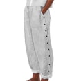 thumbnail image 1 of XIAOCHA Mens Vertical Stripe Pants Baggy Fit Ankle Length Elastic Waist Bottoms Lightweight Casual Vacation Trousers, 1 of 5