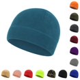 thumbnail image 1 of XIAOCHA Mens Wind‑Resistant Fleece Beanie Solid Slim Crown Outdoor Trek Fall Winter Cap,Blue, 1 of 3