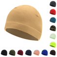 thumbnail image 1 of XIAOCHA Mens Wind‑Resistant Fleece Beanie Solid Slim Crown Outdoor Trek Fall Winter Cap,Khaki, 1 of 3