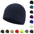 thumbnail image 1 of XIAOCHA Mens Wind‑Resistant Fleece Beanie Solid Slim Crown Outdoor Trek Fall Winter Cap,Navy, 1 of 3