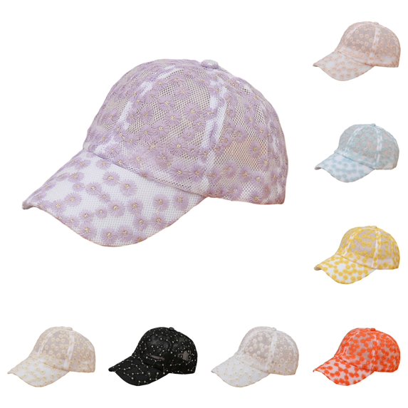 XIAOCHA Mesh Embroidered Baseball Cap for Womens Adjustable Hat Band Summer Dad Hat,Purple