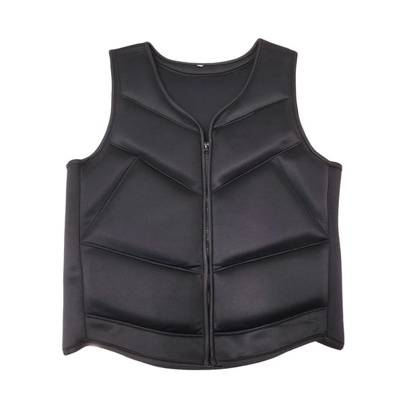 XIAOCHA Neoprene Life Vest For Water Sports Sleek Black Quilted Zippered Safety Flotation Vest Quick Drying Durable Buoyancy Gear