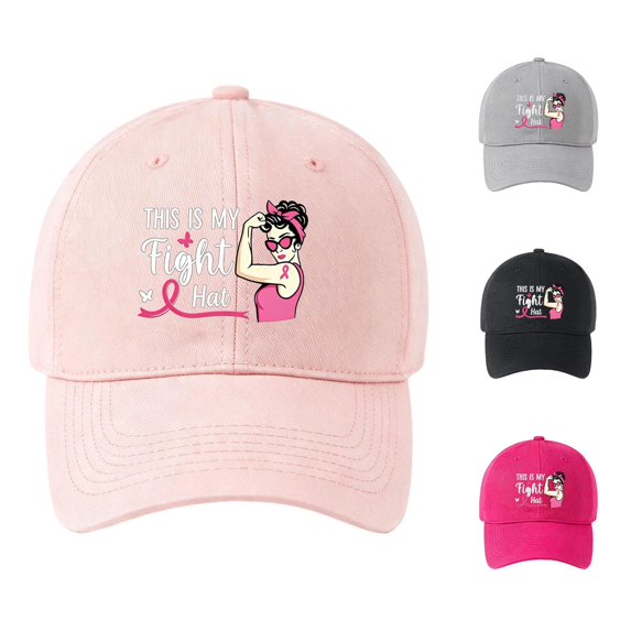 XIAOCHA Printed Fighter Theme Baseball Cap for Women Adjustable Rally Dad Hat Charity Trucker Hat,Pink