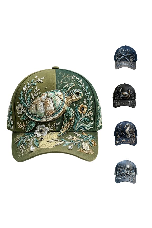 Printed Rhinestone Baseball Cap for Men Breathable Outdoor Farm Dad Hat Rally Trucker Hat,Dark Green