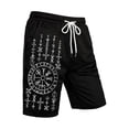 thumbnail image 1 of XIAOCHA Rune Symbol Print Athletic Shorts For Men Elastic Drawstring Loose Fit Street Walk Shorts, 1 of 3