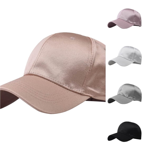XIAOCHA Satin‑Finished Baseball Cap for Womens Solid Color Outdoor Dad Hat,Beige