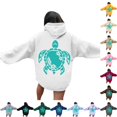thumbnail image 1 of XIAOCHA Sea Turtle Floral Graphic Hooded Sweatshirt For Women Oversized Drop Shoulder Beach Long Sleeve Pullover Tops, 1 of 6