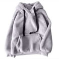 thumbnail image 1 of XIAOCHA Sherpa Hoodie for Women Plush Kangaroo Pocket Top Cozy Winter Warm Pullover Hoodies, 1 of 3