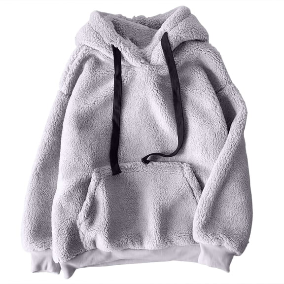 XIAOCHA Sherpa Hoodie for Women Plush Kangaroo Pocket Top Cozy Winter Warm Pullover Hoodies