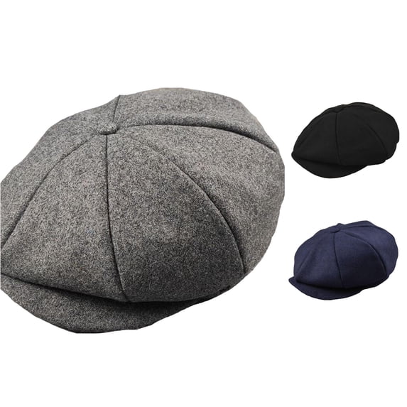 XIAOCHA Smooth‑Fit Newsboy Cap for Mens Solid Rounded Crown City Trek Newsboy Hats,Grey