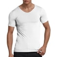 thumbnail image 1 of XIAOCHA Smooth Fitted Crew Tee For Men Short Sleeve Slim Fit Contoured Neck Shirts Soft Seamless Daily Undershirt Tops, 1 of 4