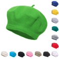 thumbnail image 1 of XIAOCHA Smooth Knit Beret Cap for Womens Solid Slim Fit Urban Roam Beret Hats,Light Green, 1 of 4