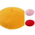 thumbnail image 1 of XIAOCHA Smooth‑Molded Beret for Womens Solid Rounded Crown Casual Gathering Berets,Yellow, 1 of 3