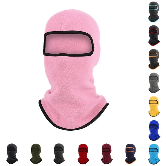 XIAOCHA Snug Solid Balaclava for Men , Wind‑Blocking Backcountry Faceguard,Pink
