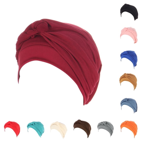 XIAOCHA Soft Chemo Hat for Women Solid Breathable Daily Turban Hair Loss Head Scarf,