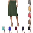thumbnail image 1 of XIAOCHA Solid Midi Skirt For Women High Waist Flared Swing Casual Summer Bottoms, 1 of 5